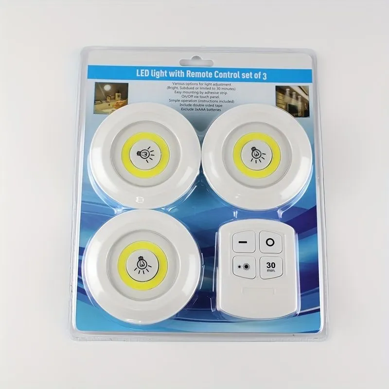 3 مصابيح LED مع جهاز التحكم عن بعد